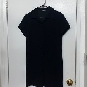Black collared dress